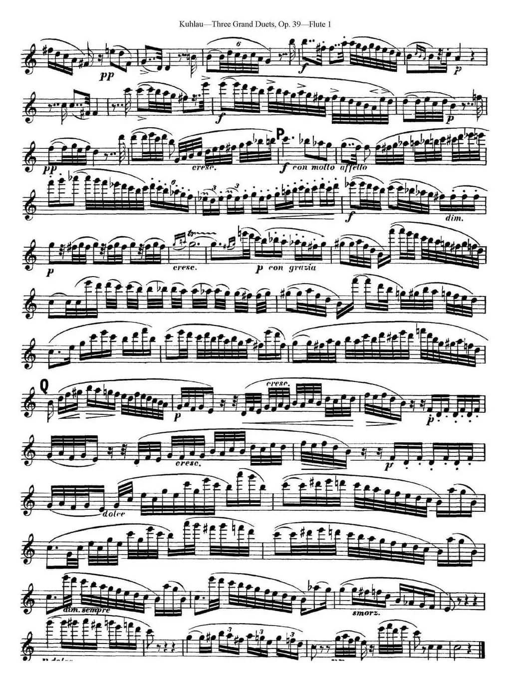 库劳长笛二重奏大练习曲Op.39——Flute 1（No.1）