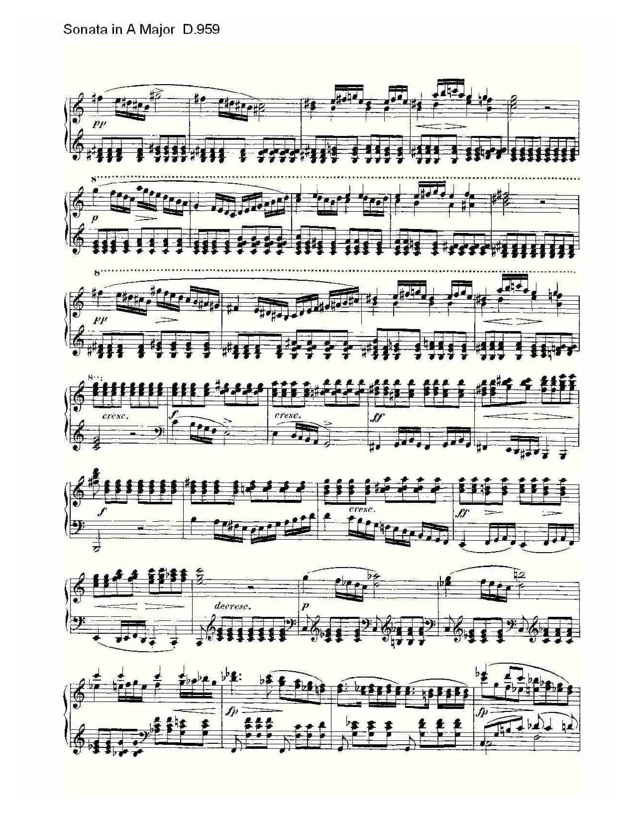 Sonata in A Major D.959（A大调奏鸣曲 D.959）