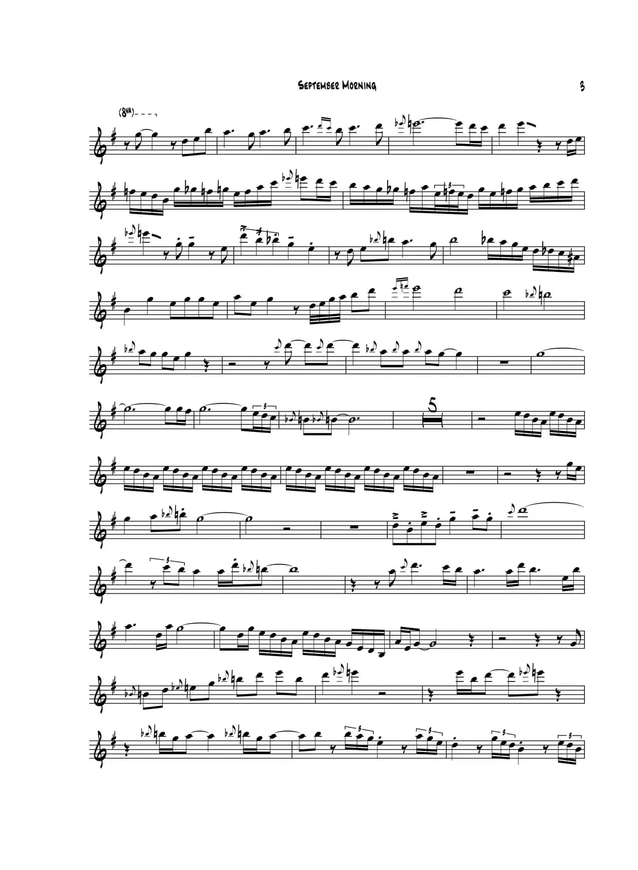 September Morning（中音萨克斯）