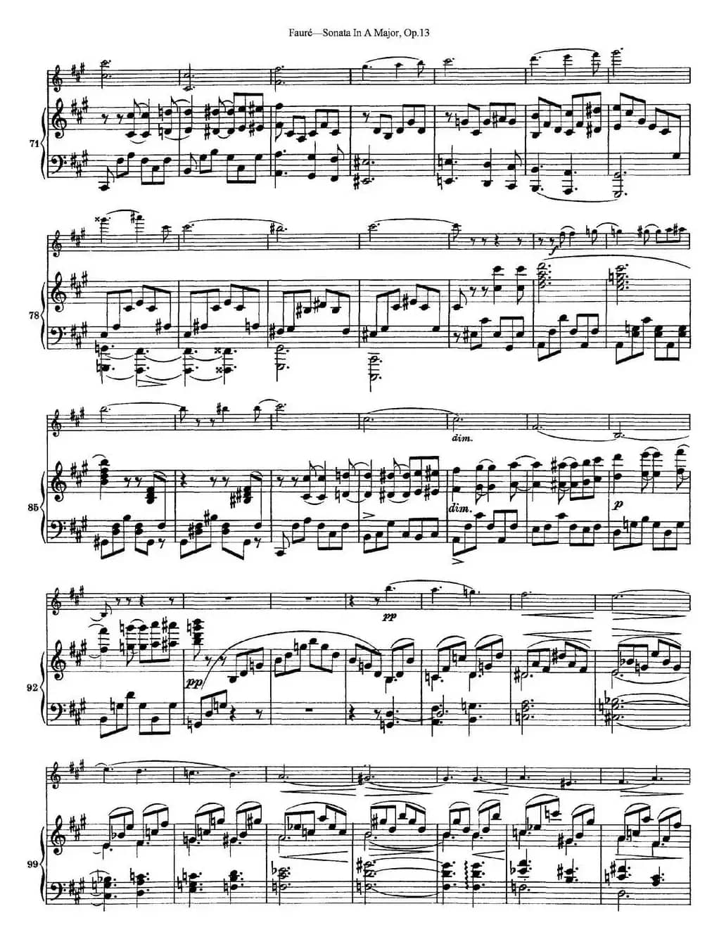 Violin Sonata No.1 Op.13（小提琴+钢琴伴奏）