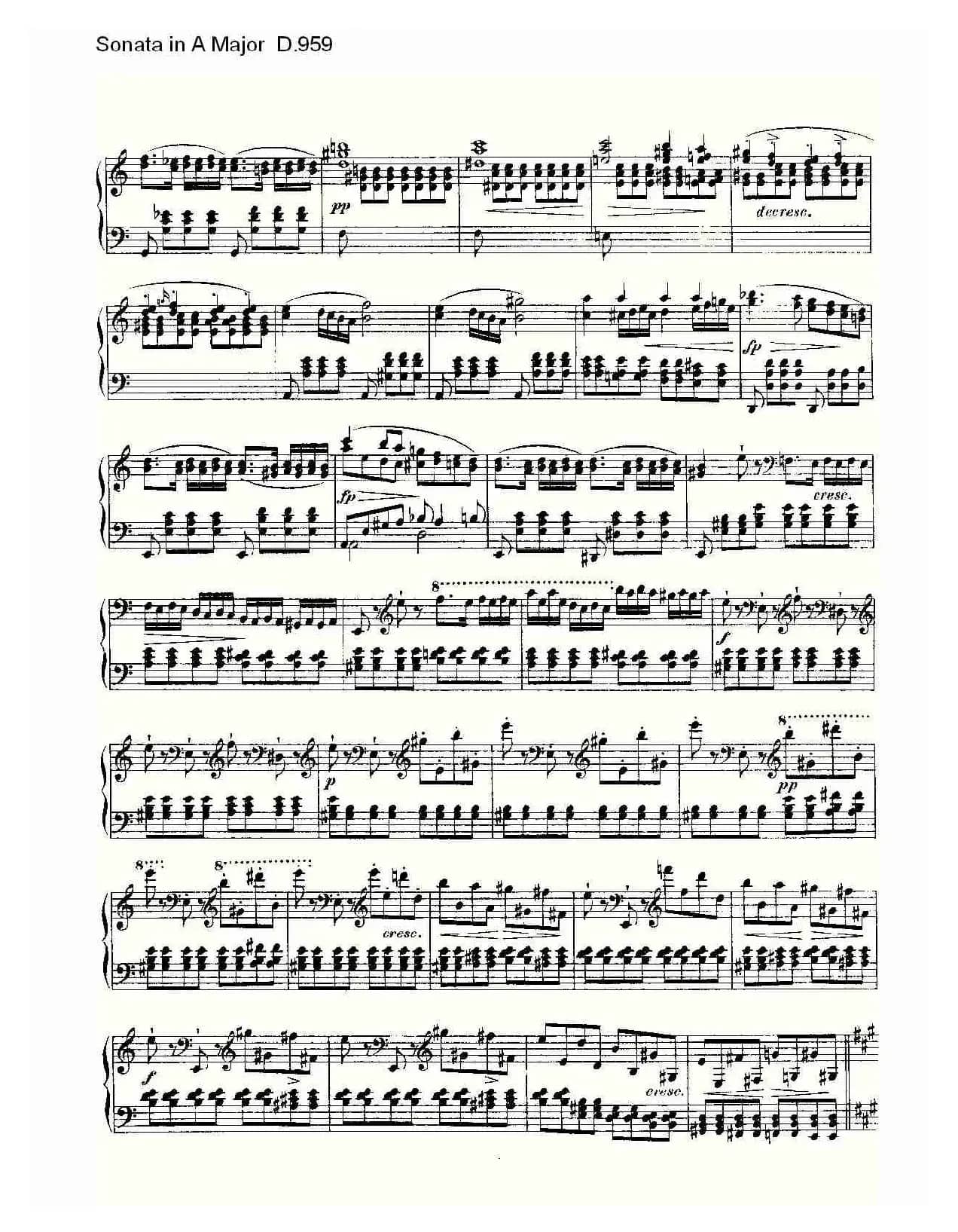 Sonata in A Major D.959（A大调奏鸣曲 D.959）