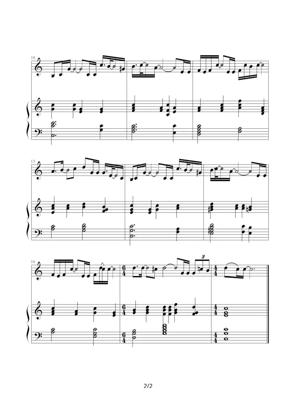 一个人的生活（钢琴伴奏谱）