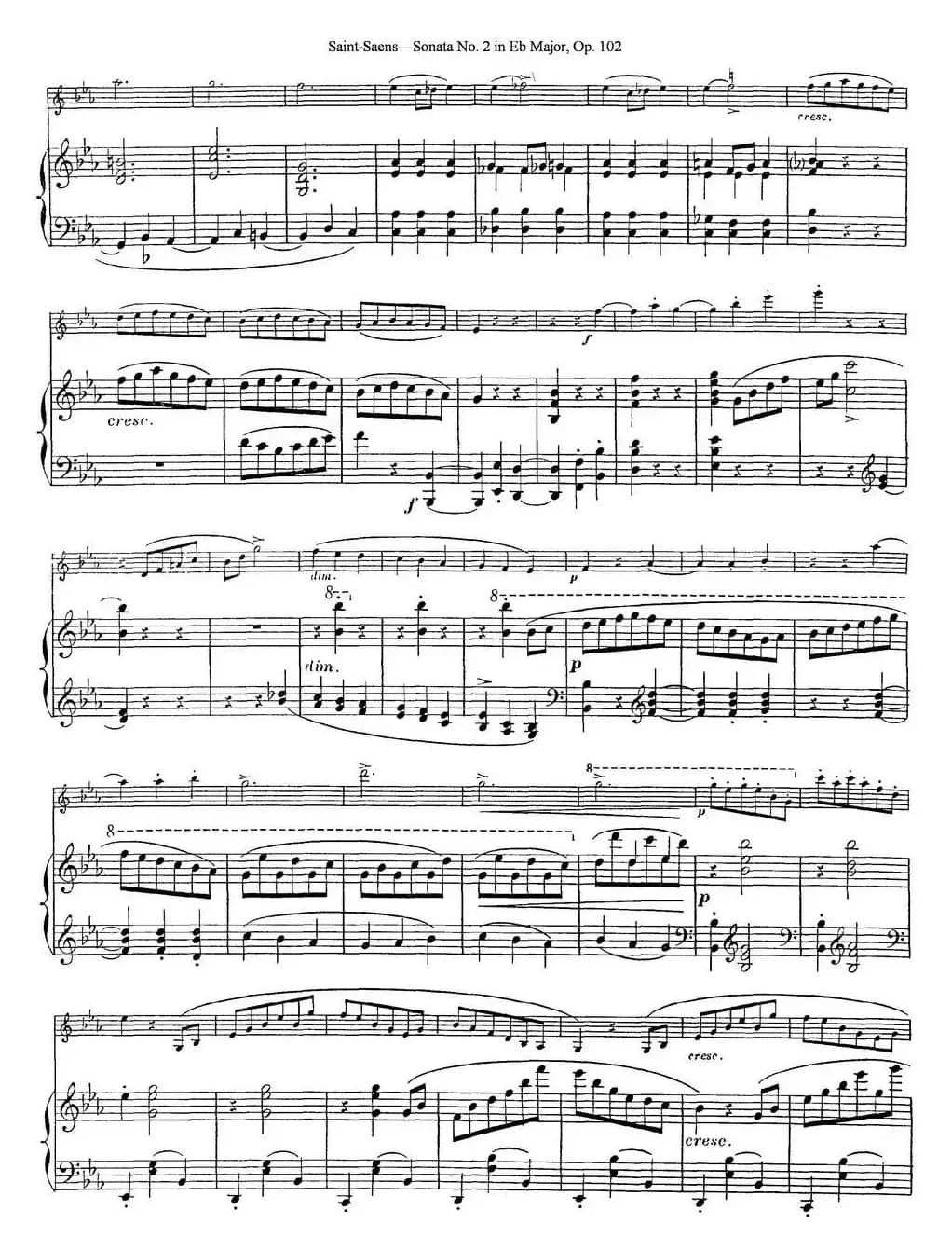 Violin Sonata No.2 in Eb Major Op.102（小提琴+钢琴伴奏）