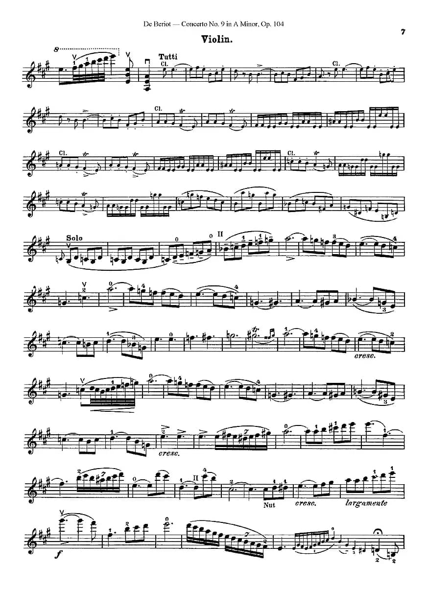 Beriot《Concerto No.9 in A Minor》Op.104（贝里奥《A小调第九小提琴协奏曲》Op.104）