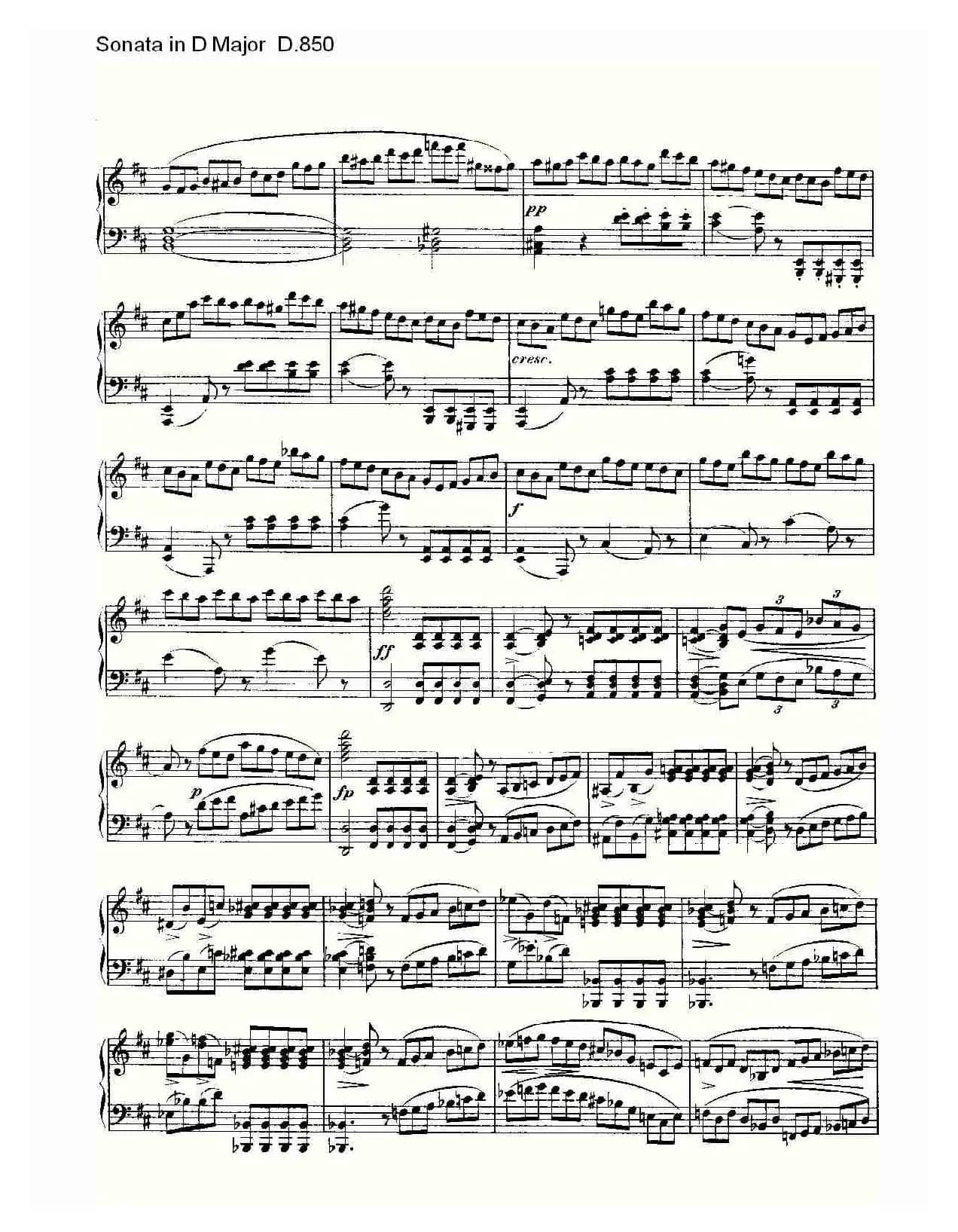Sonata in D Major D.850（D大调奏鸣曲 D.850）