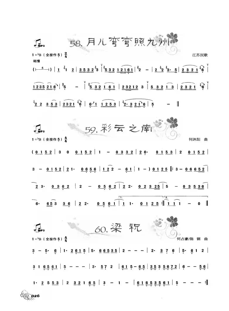 葫芦丝曲精选：月儿弯弯照九州 彩云之南 梁祝