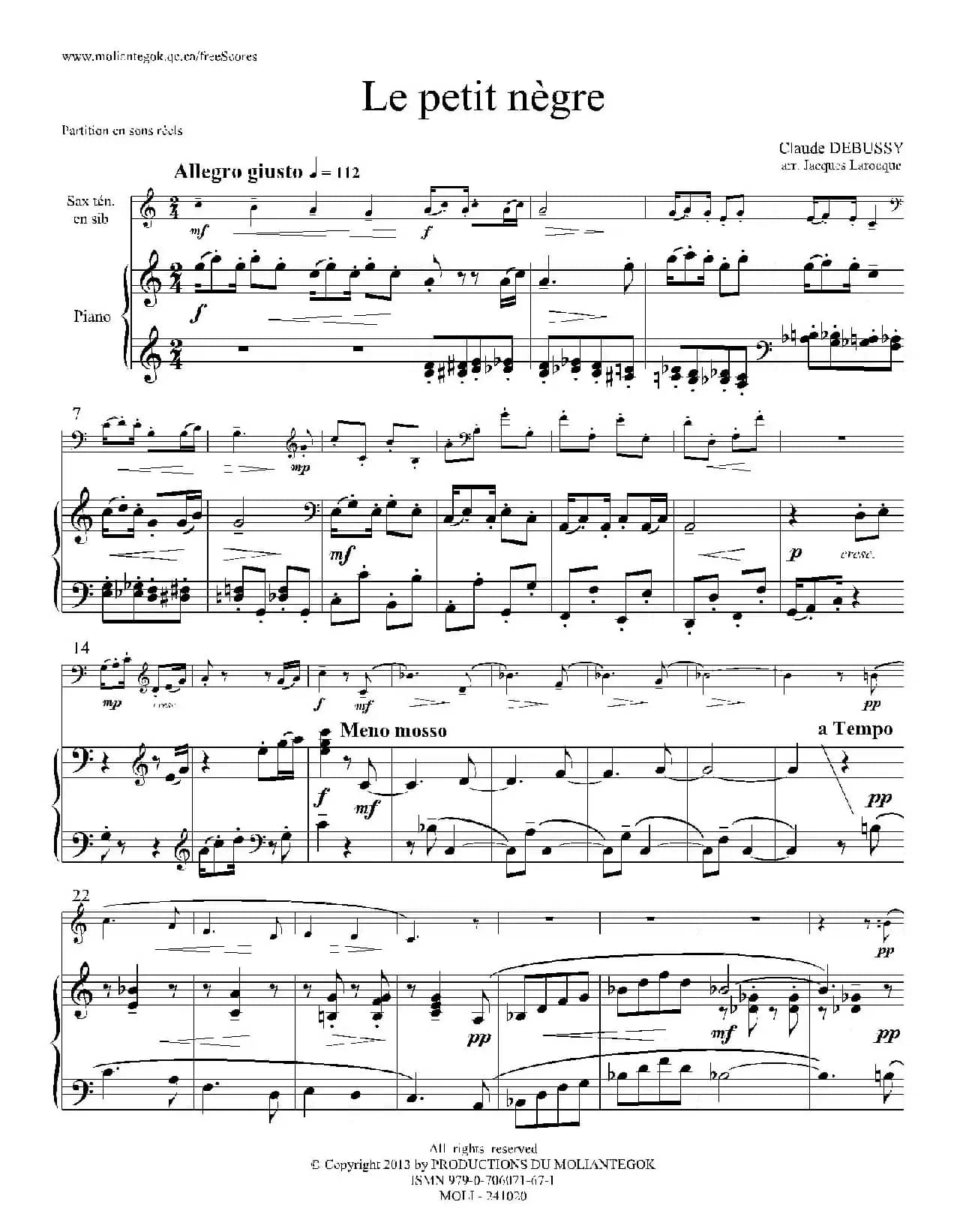 小黑人（次中音萨克斯+钢琴伴奏）