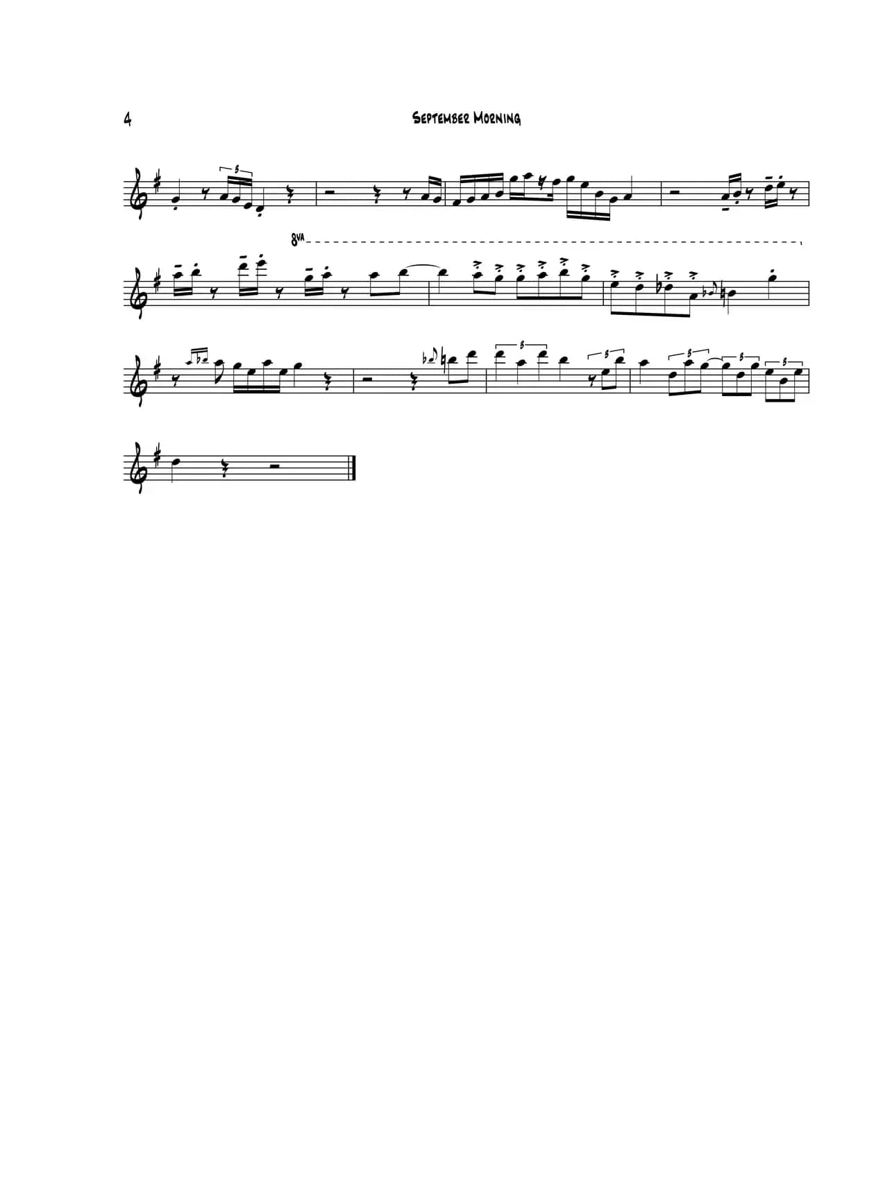 September Morning（中音萨克斯）