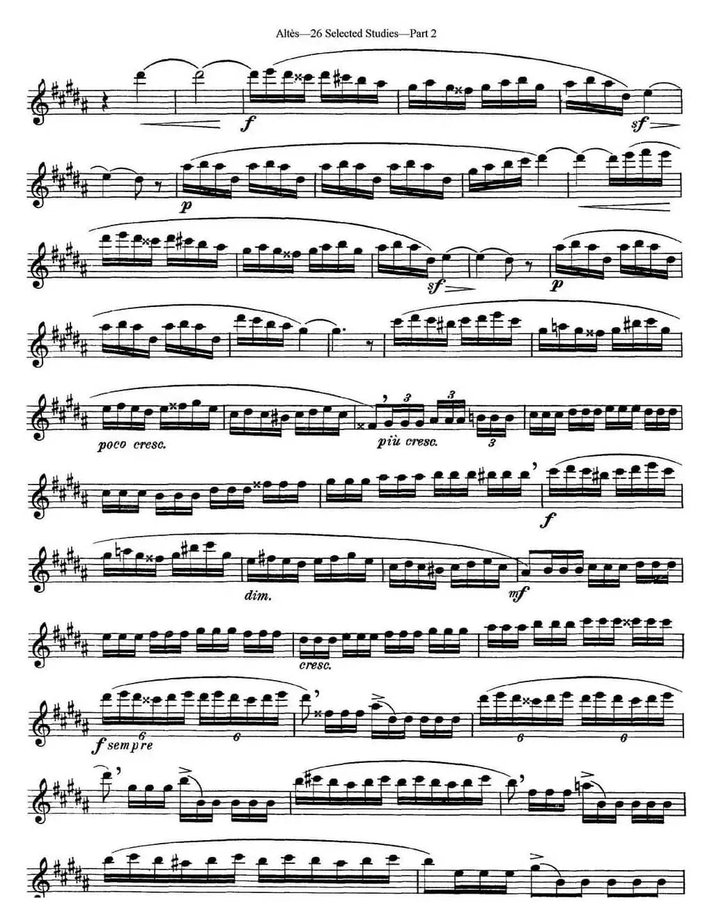 阿尔泰斯26首精选长笛练习曲（NO.19）