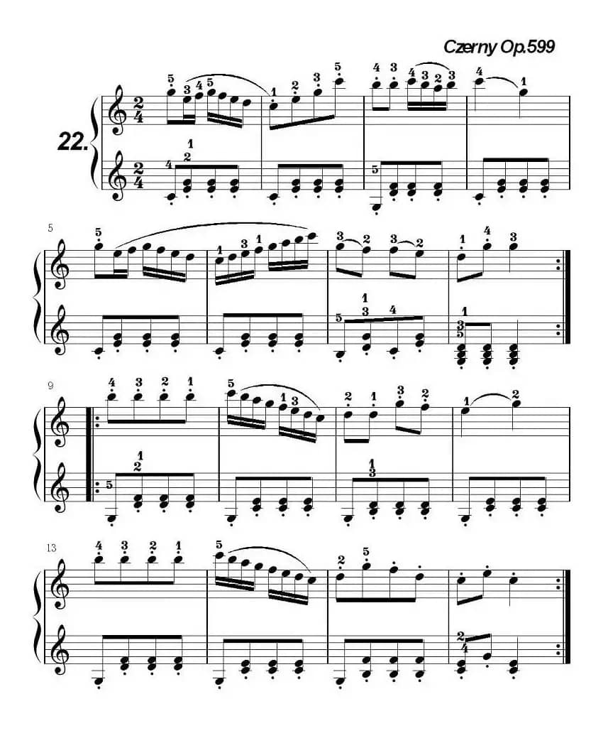 《车尔尼练习曲》OP.599之021-030