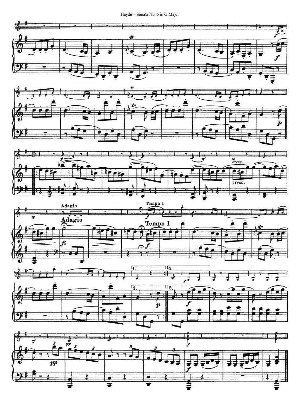 Violin Sonata No.5 in G Major（小提琴+钢琴伴奏）