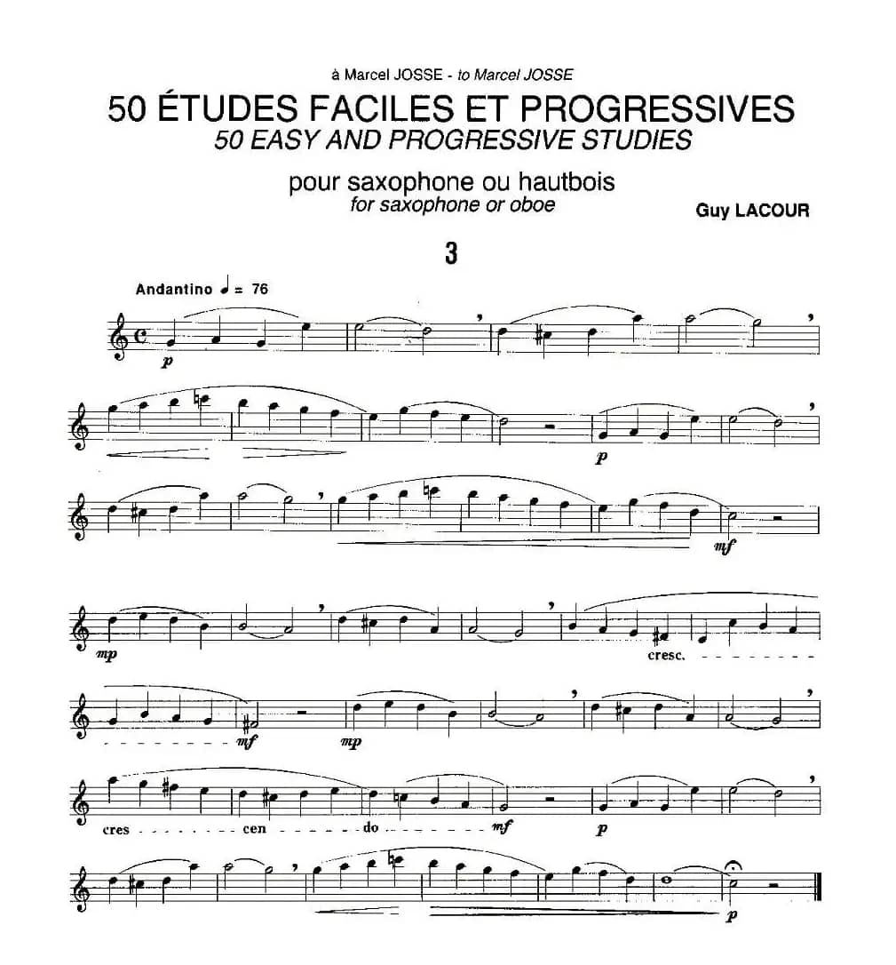 Guy Lacour 50 首萨克斯练习曲之三