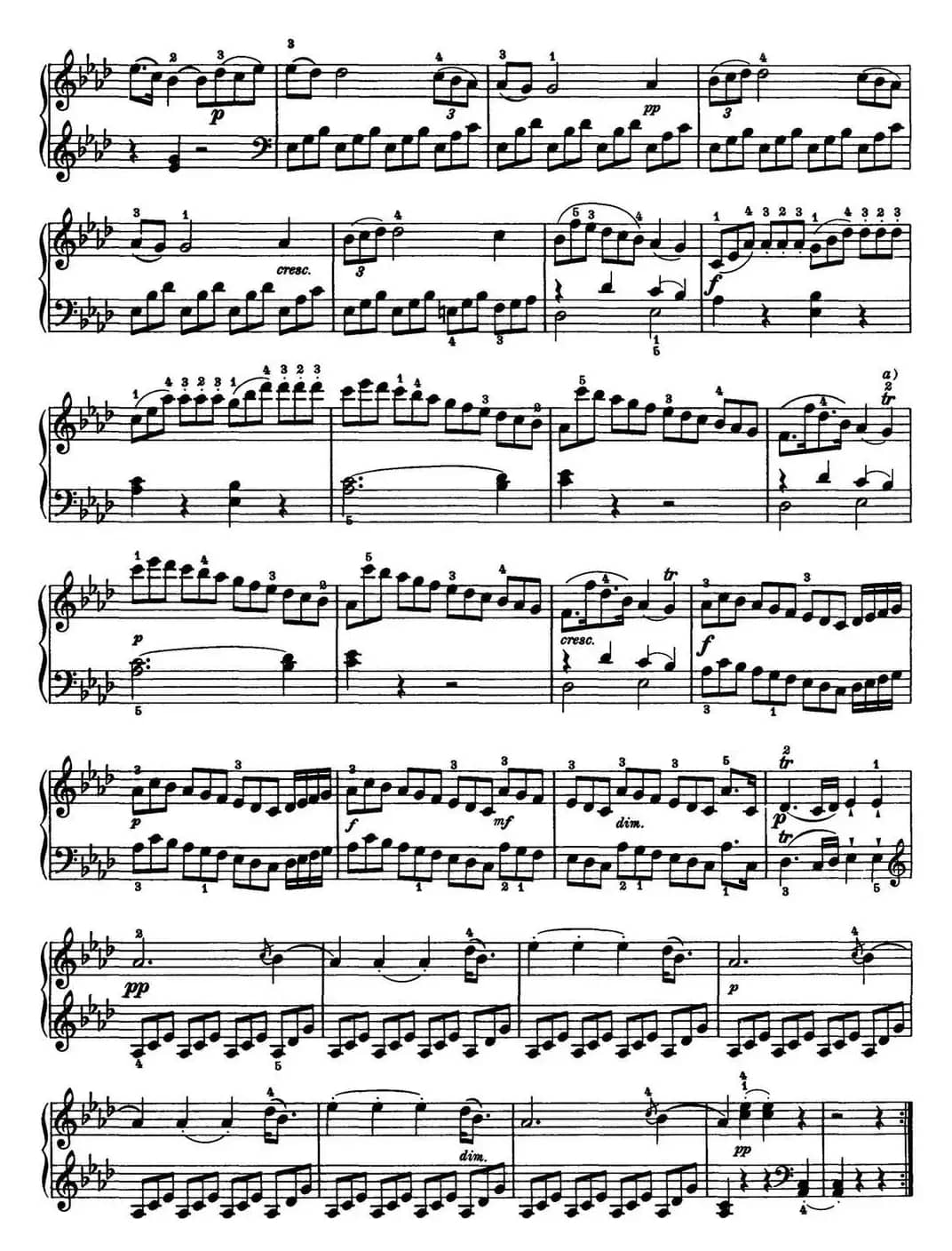 海顿 钢琴奏鸣曲 Hob XVI 43 in A-flat major