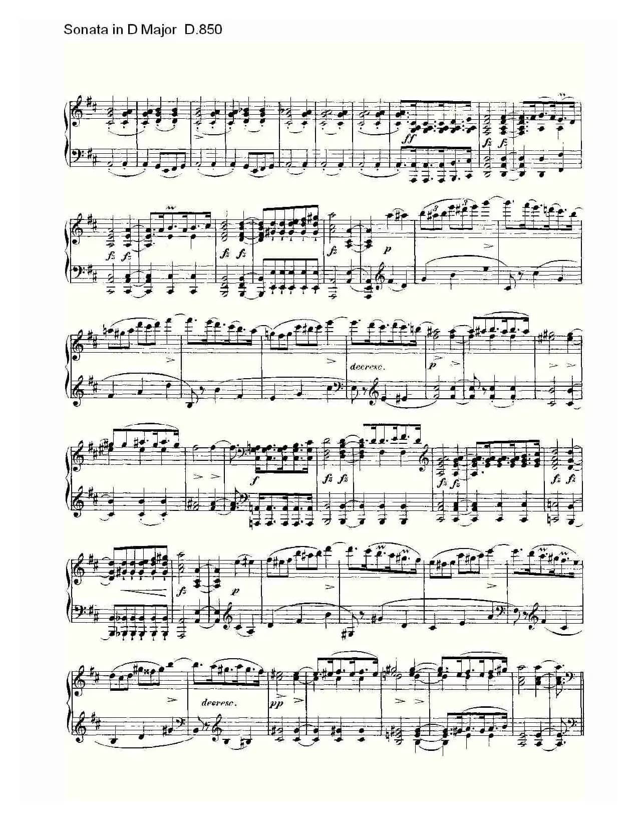 Sonata in D Major D.850（D大调奏鸣曲 D.850）