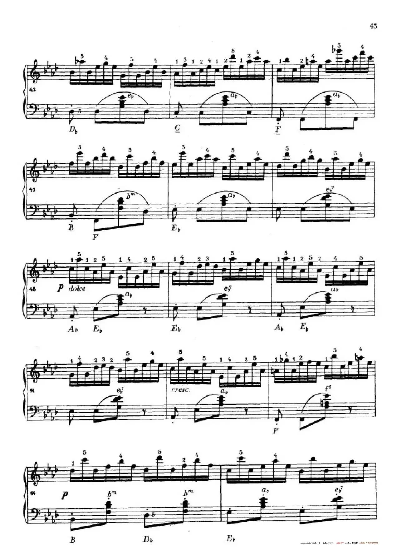 《车尔尼手风琴练习曲集》第Ⅳ册（第8首）