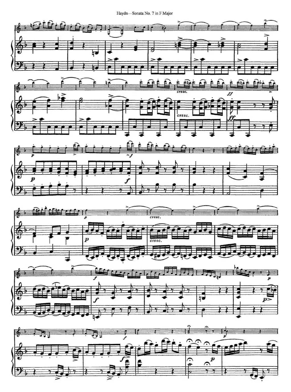 Violin Sonata No.7 in F Major（小提琴+钢琴伴奏）