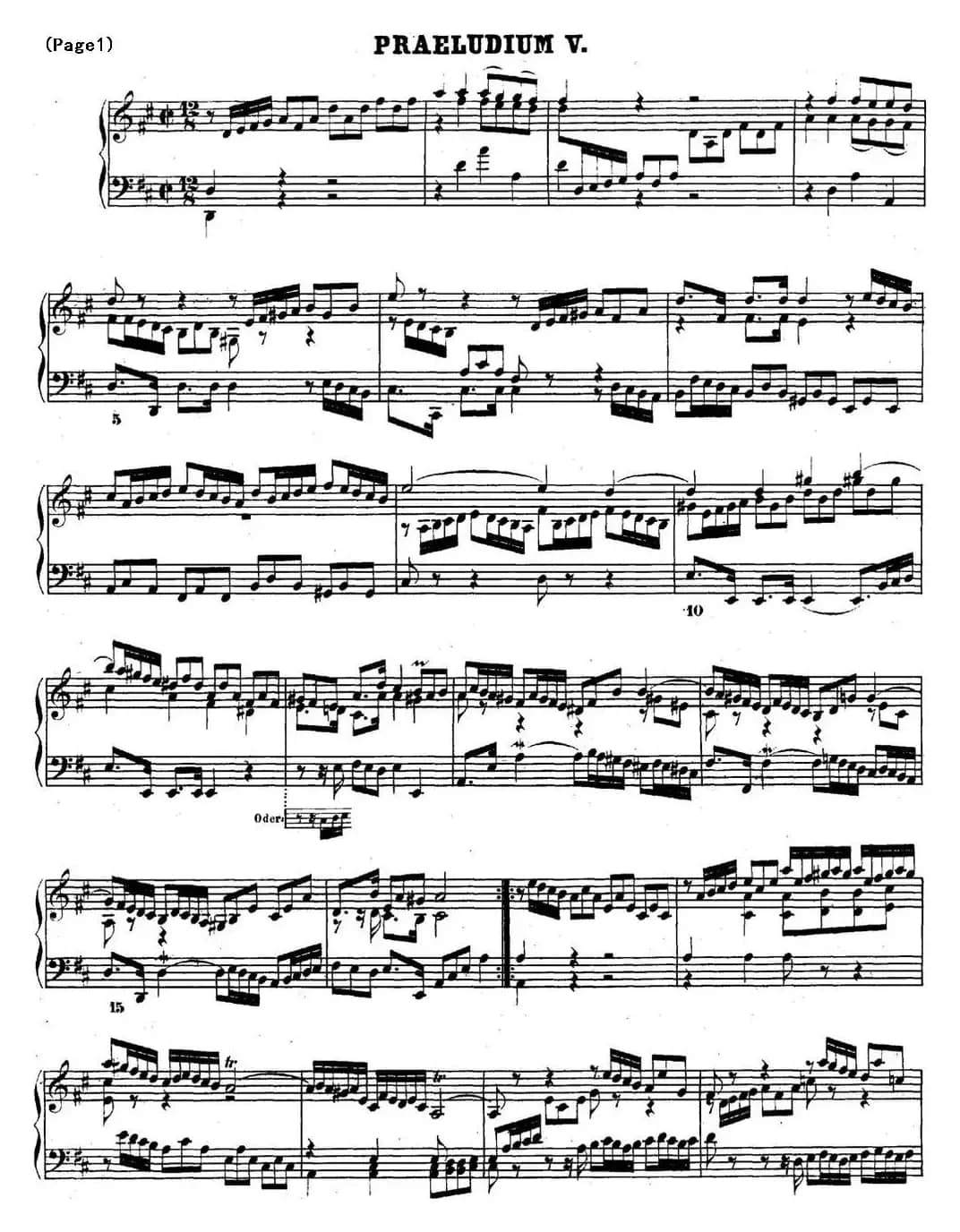 巴赫《平均律钢琴曲集·第二卷》之前奏曲（NO.5）