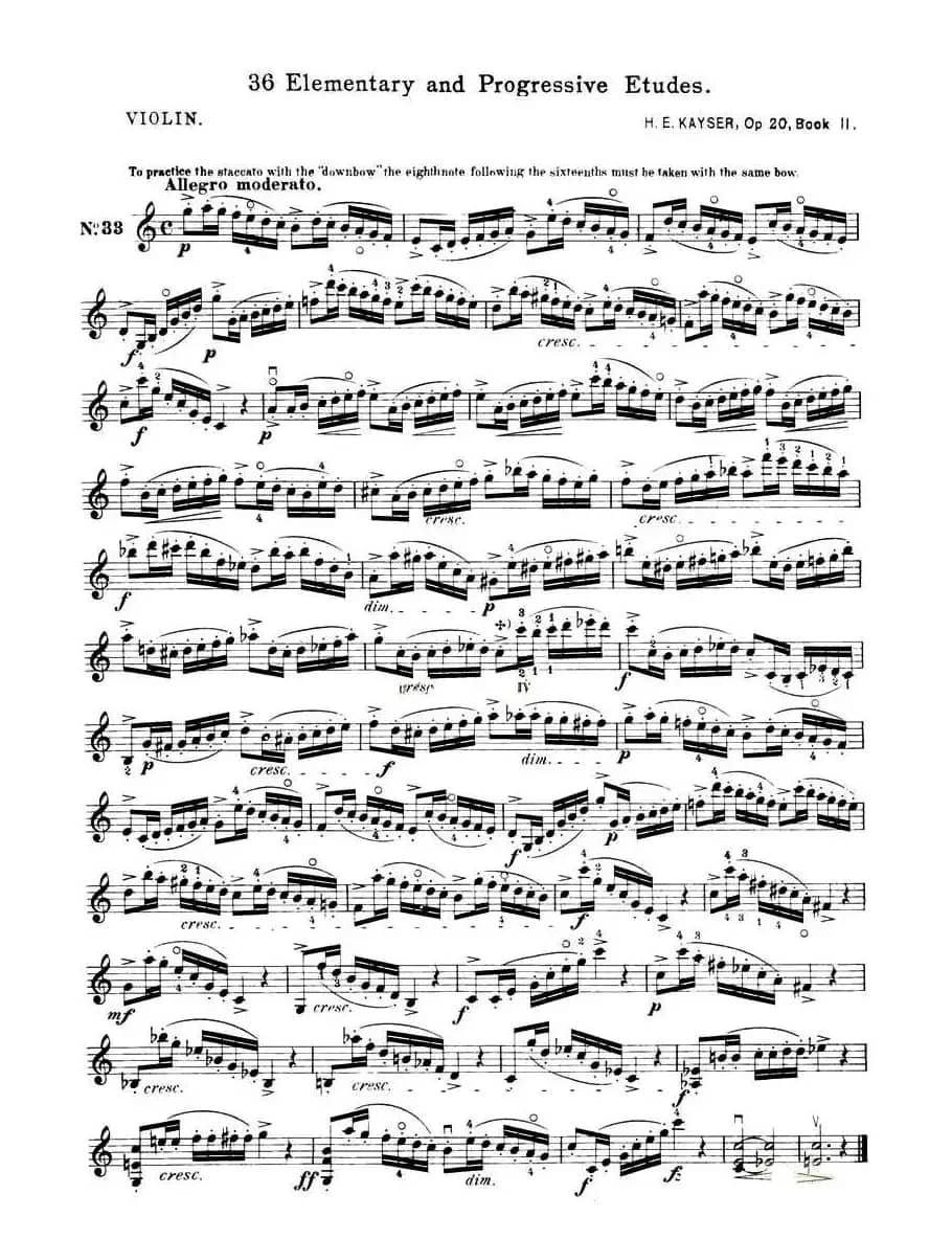 开塞（KAYSER 36首小提琴练习曲之33）