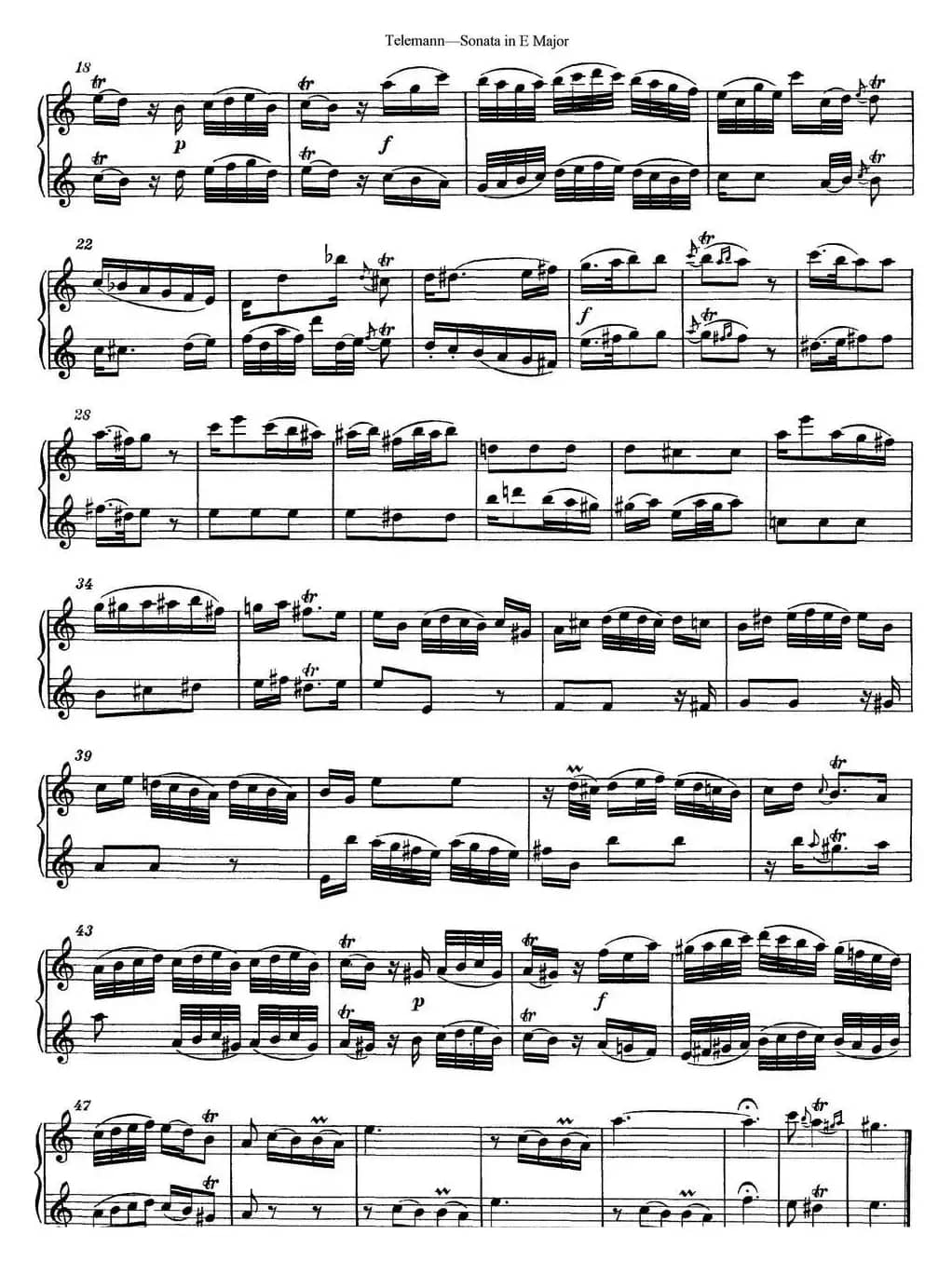 台莱曼E大调双长笛奏鸣曲 （No.3）