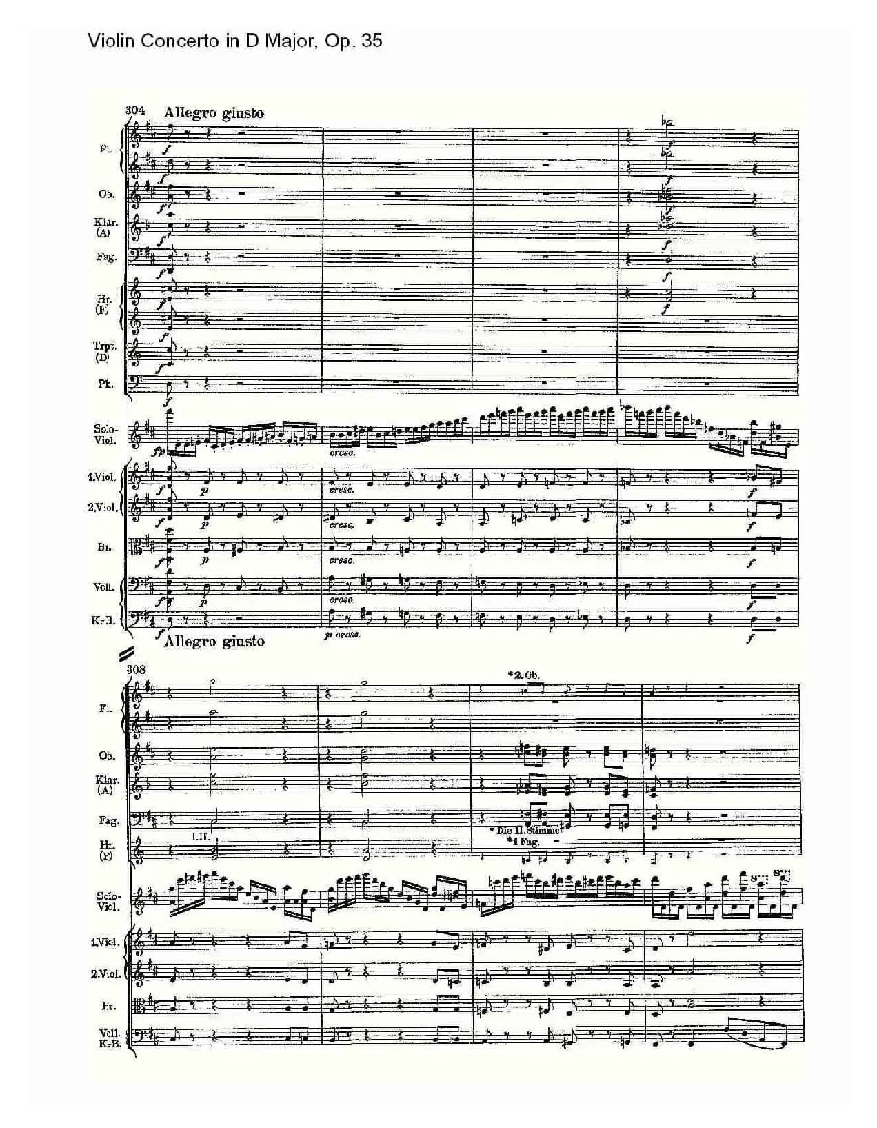 D大调小提琴协奏曲, Op.35第一乐章（二）