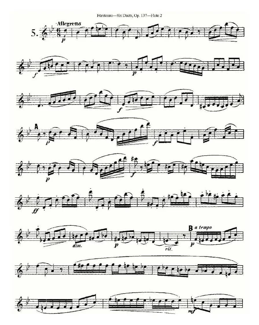 Six Duets, Op.137 之五（二重奏 六首作品 137号）