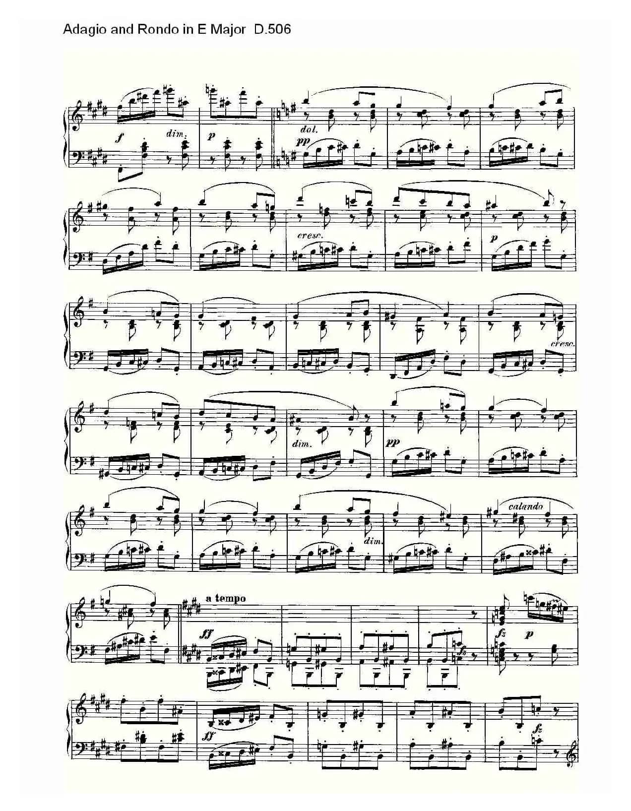 Adagio and Rondo in E Major D.506（E大调柔板回旋曲 D.506）