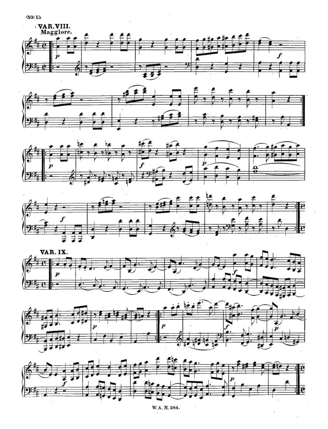 D大调第六钢琴奏鸣曲 KV.284