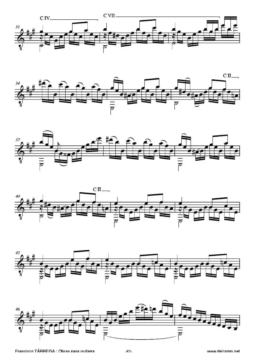 ESTUDIO BRILLANTE(Arreglado sobre un tema de Jean-Delphin Alard)（古典吉他）