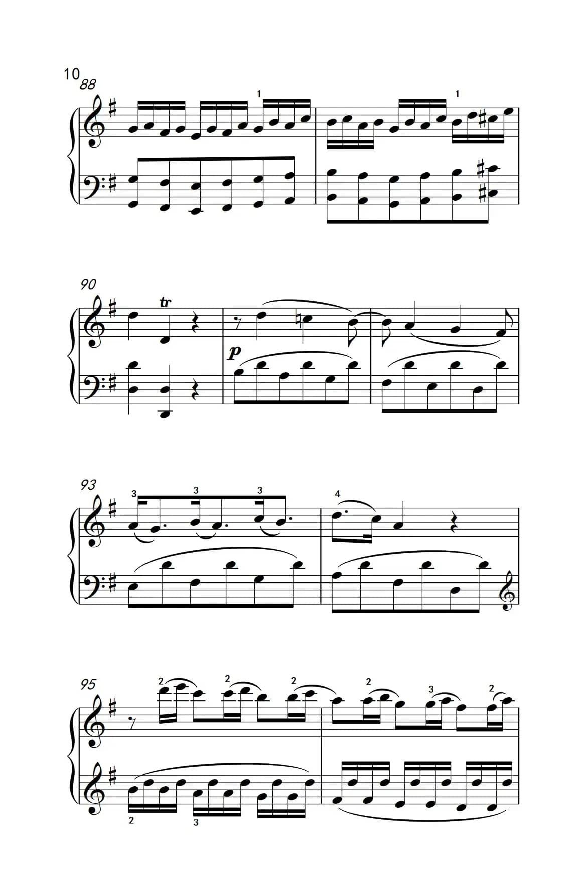 第六级 2.G大调奏鸣曲 莫扎特（中央音乐学院 钢琴（业余）考级教程 4-6级）