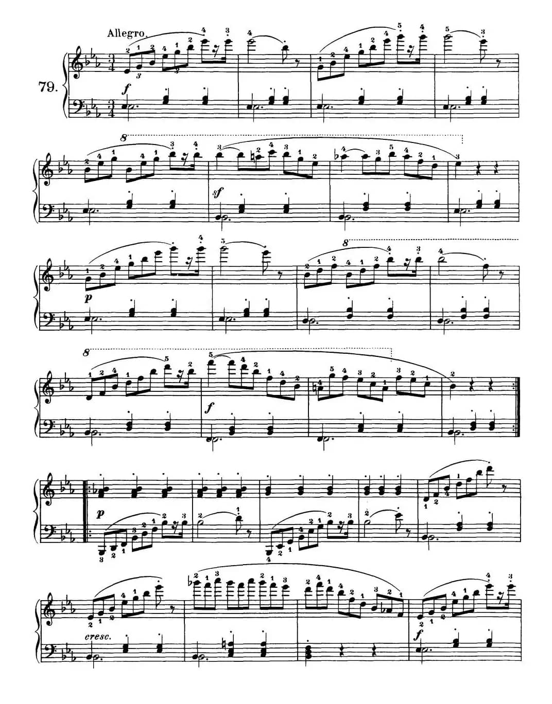 One Hundred and Ten Easy and Progressive Exercises Op.453（车尔尼110首简易练习曲 72——80）