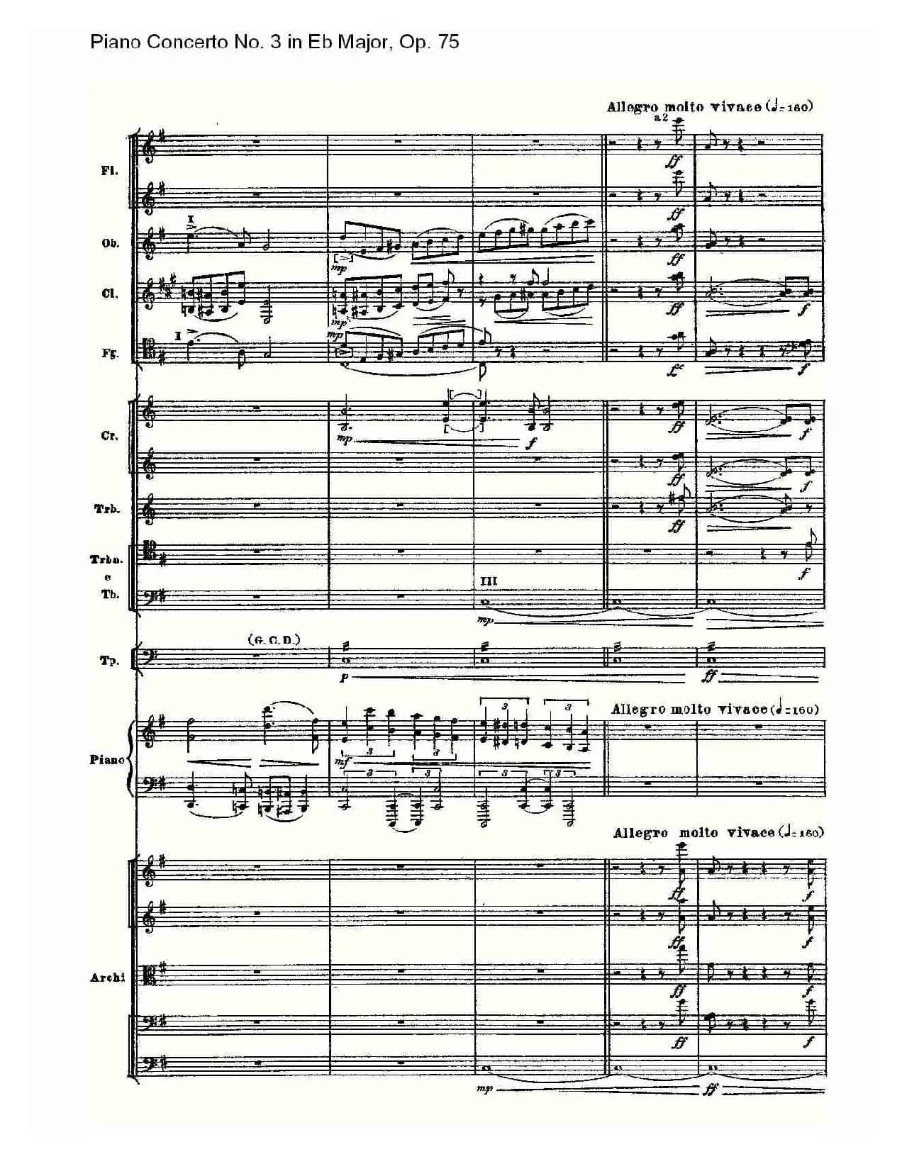 Piano Concerto No.3 in Eb Major,Op.75（Eb大调第三钢琴协奏曲）