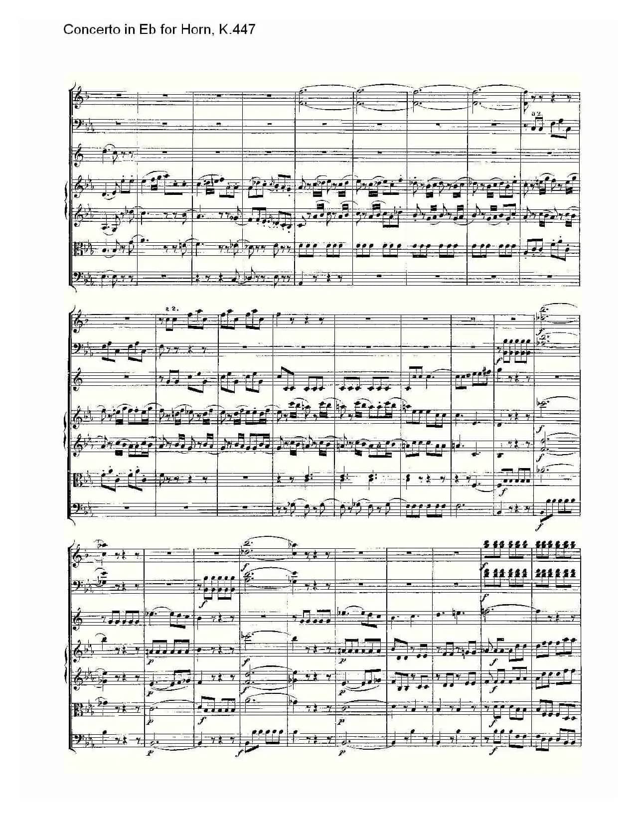 Concerto in Eb for Horn, K.447（Eb调法国号协奏曲, K.447）