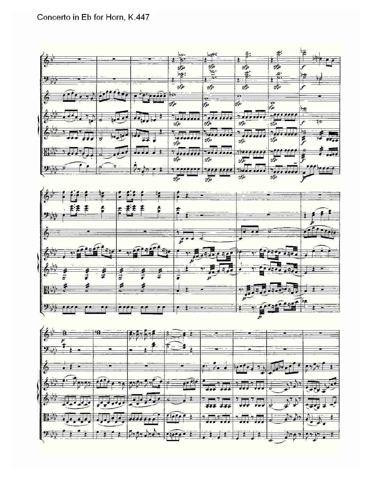 Concerto in Eb for Horn, K.447（Eb调法国号协奏曲, K.447）