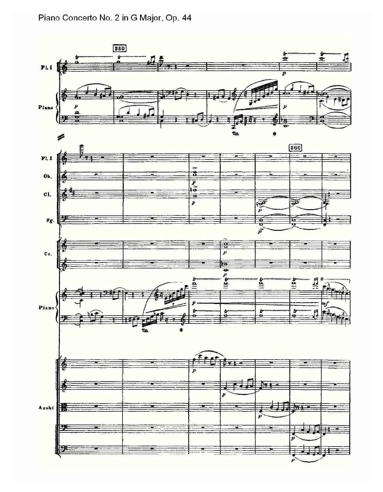 G大调第二钢琴协奏曲, Op.44第一乐章（二）