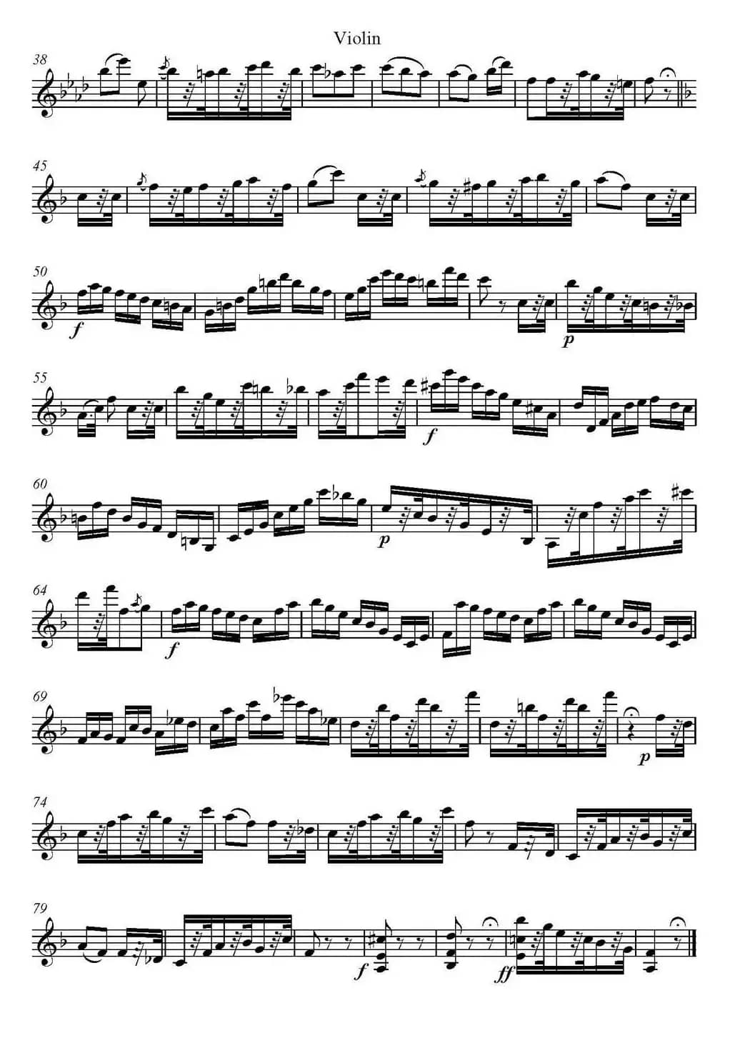 帕格尼尼六首《小提琴和吉他二重奏》 (M.S.110)（小提琴分谱）