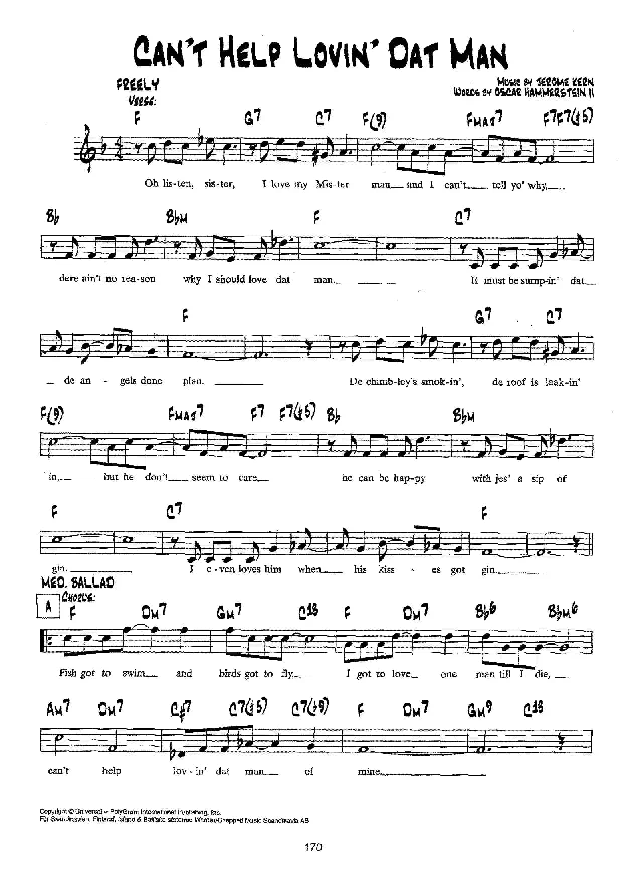 降B爵士乐谱：CAN'T HELP LOVIN' DAT MAN