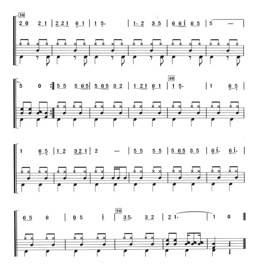 粉红色的回忆（架子鼓、主旋律+鼓谱）