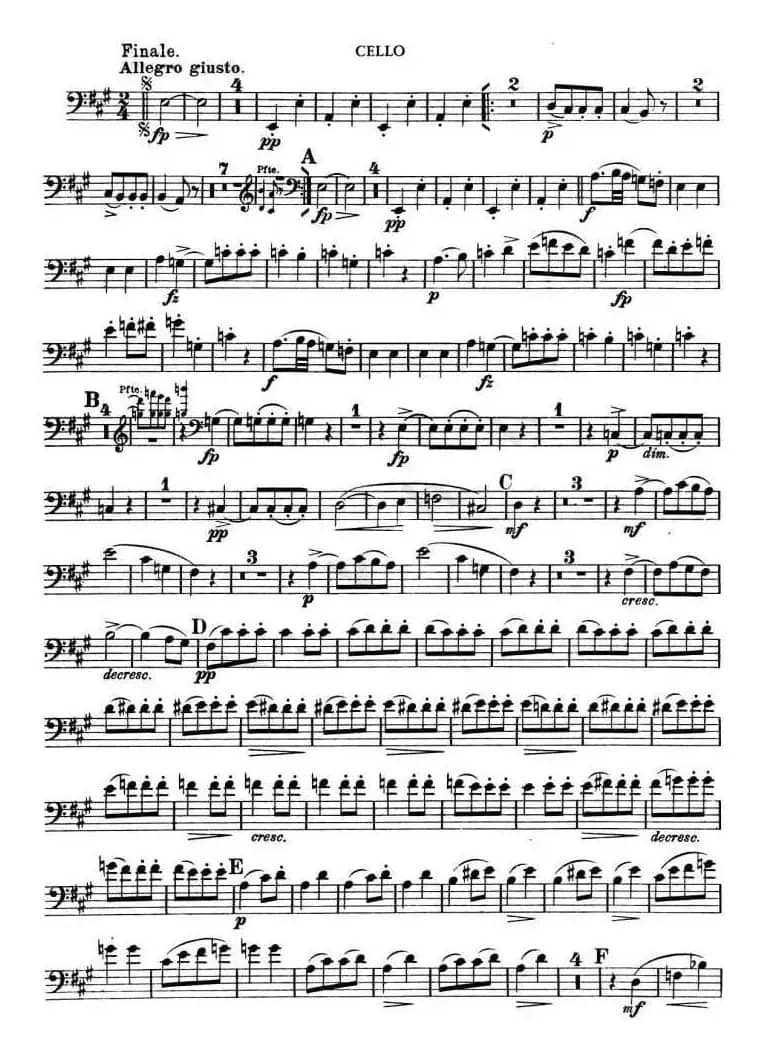 TROUT-QUARTET（大提琴谱）