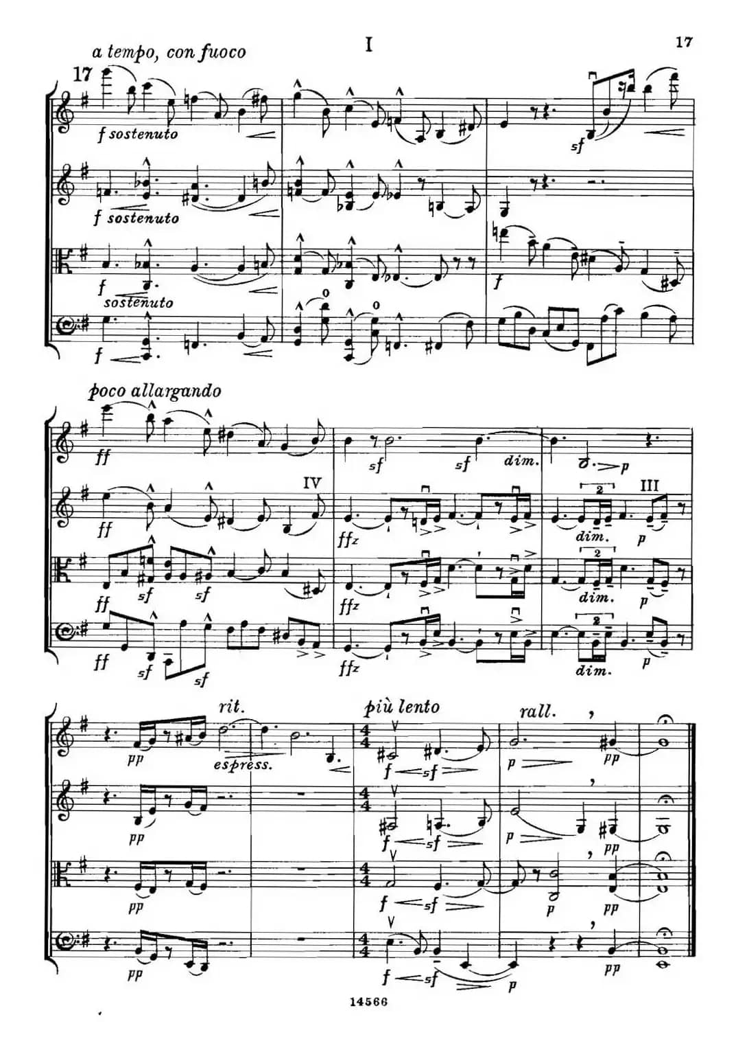QUARTET Op.83（第一部分）（弦乐四重奏）