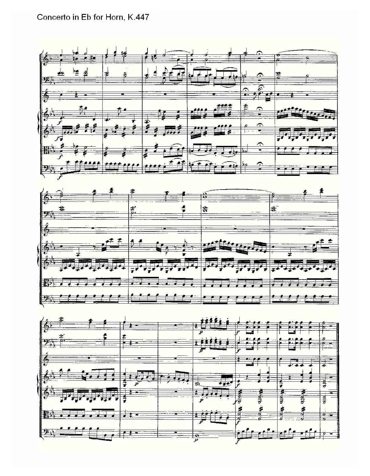 Concerto in Eb for Horn, K.447（Eb调法国号协奏曲, K.447）