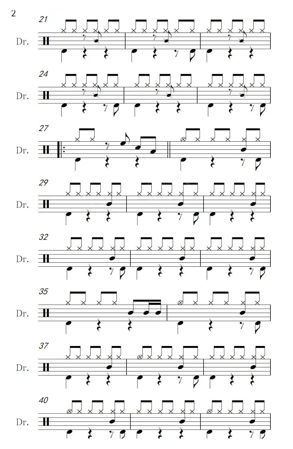 独角戏（架子鼓谱）