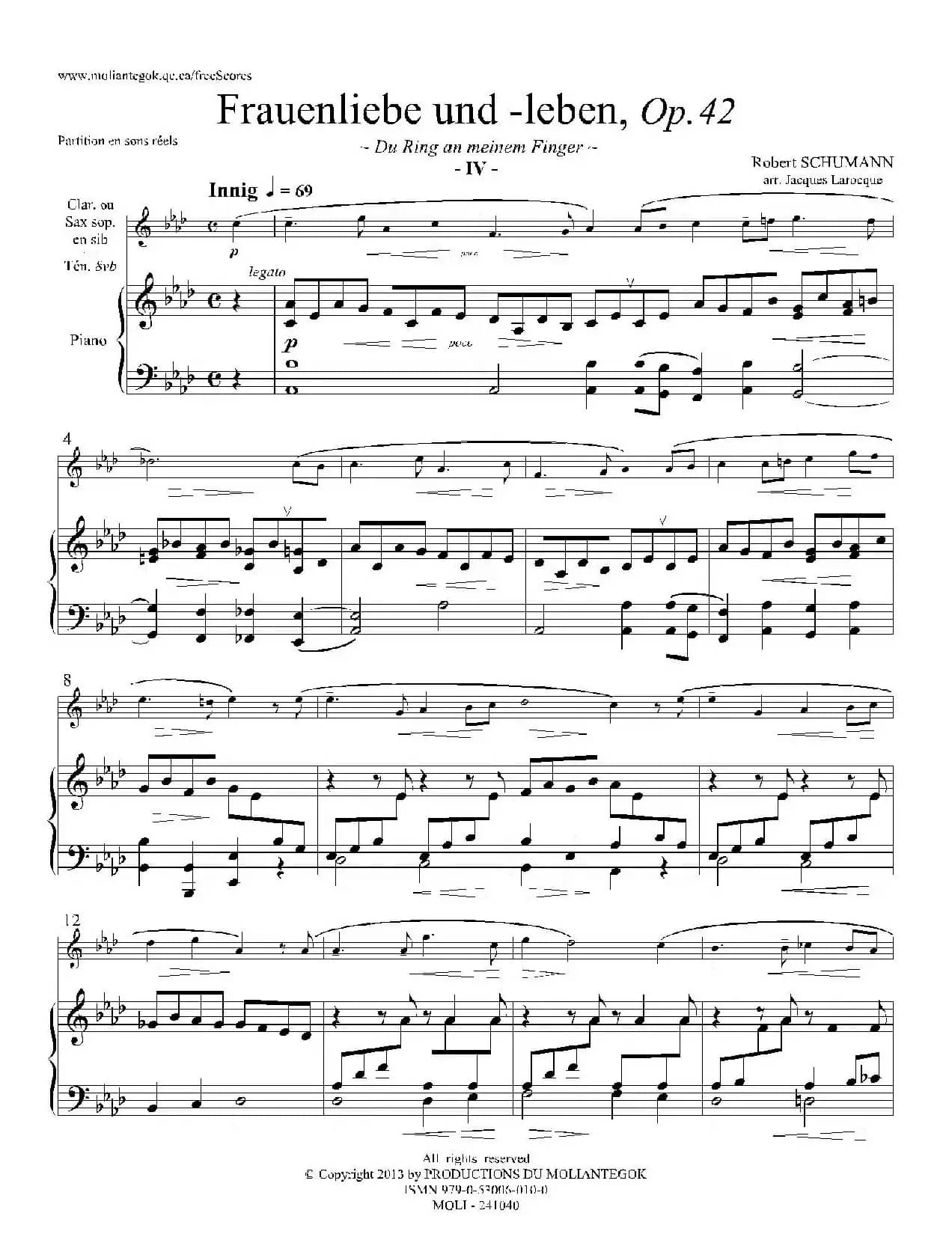 妇女的爱情与生活 Op42·Ⅳ（高音萨克斯+钢琴伴奏）