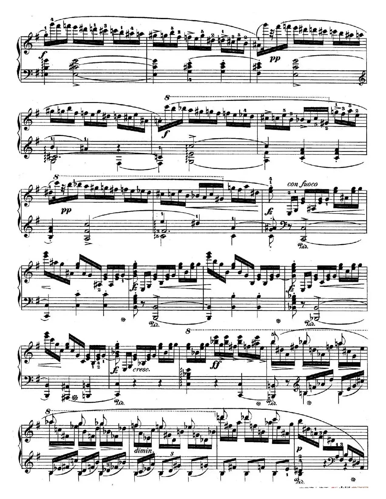 e小调第一钢琴协奏曲 Op.11(钢琴独奏版·第一乐章)