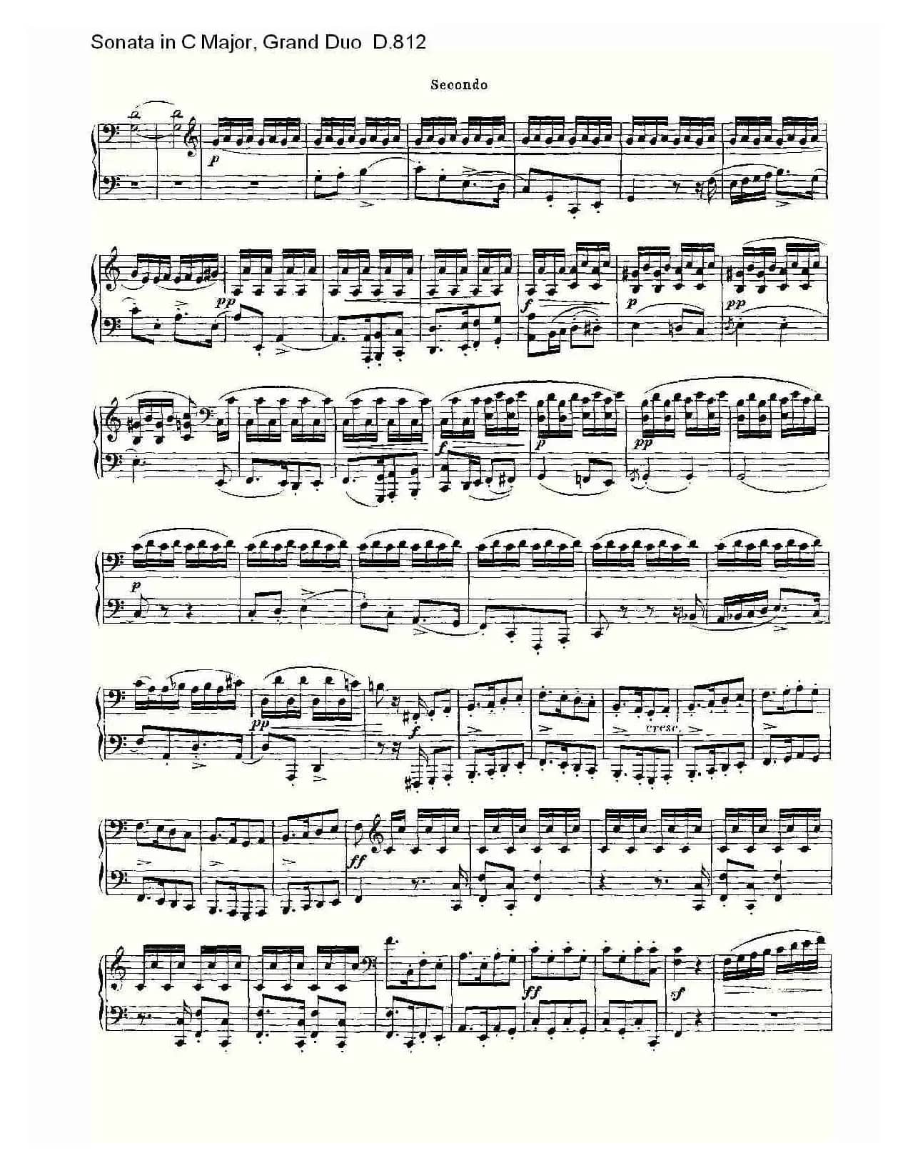 Sonata in C Major, Grand Duo D.812（Ｃ大调奏鸣曲，盛大的二重奏 ）