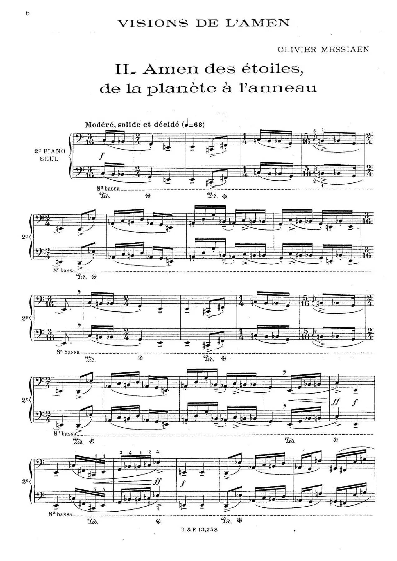 Visions de l'Amen（阿门的幻想·双钢琴·Ⅱ）