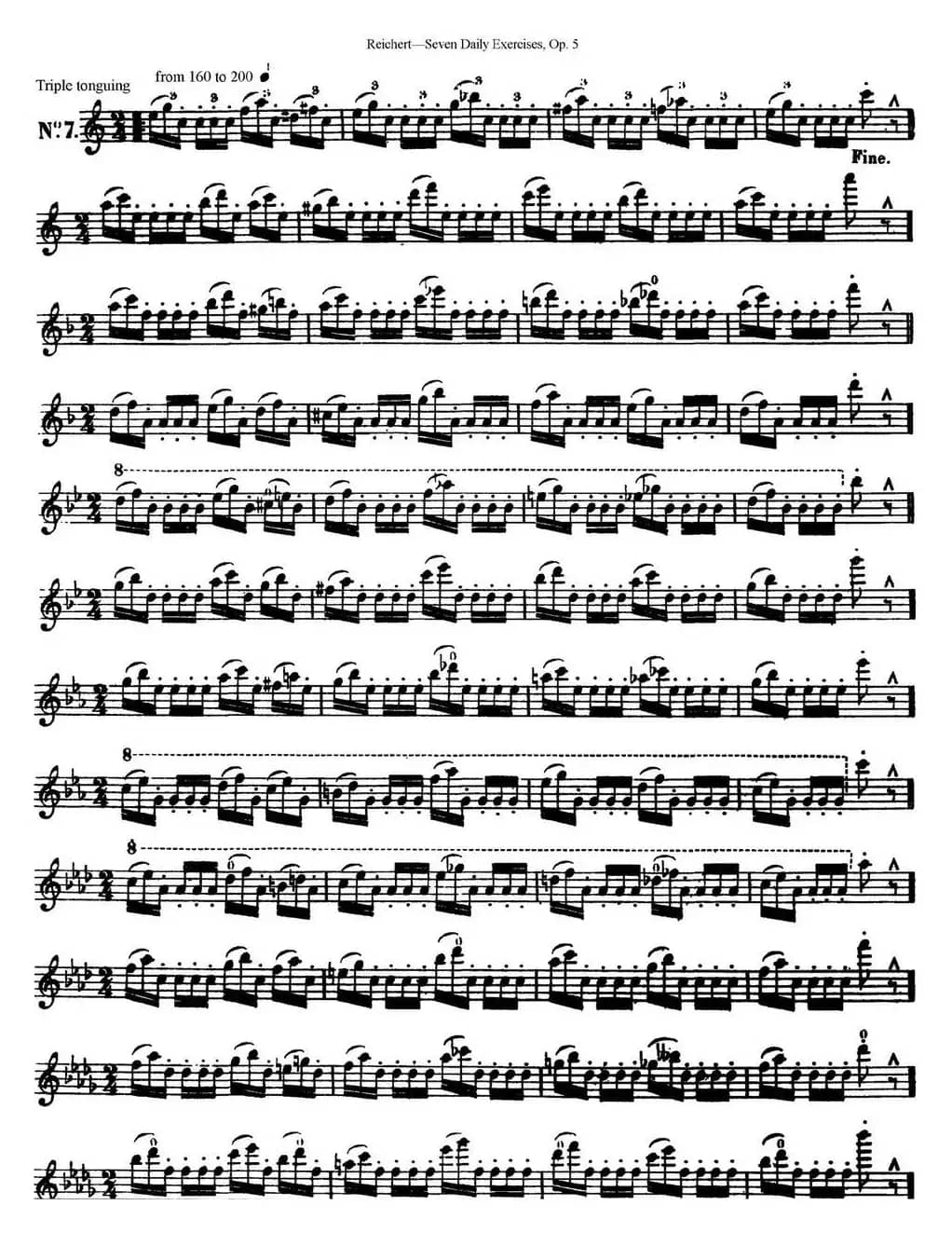 瑞澈特七首每日长笛练习曲Op.5（NO.7）