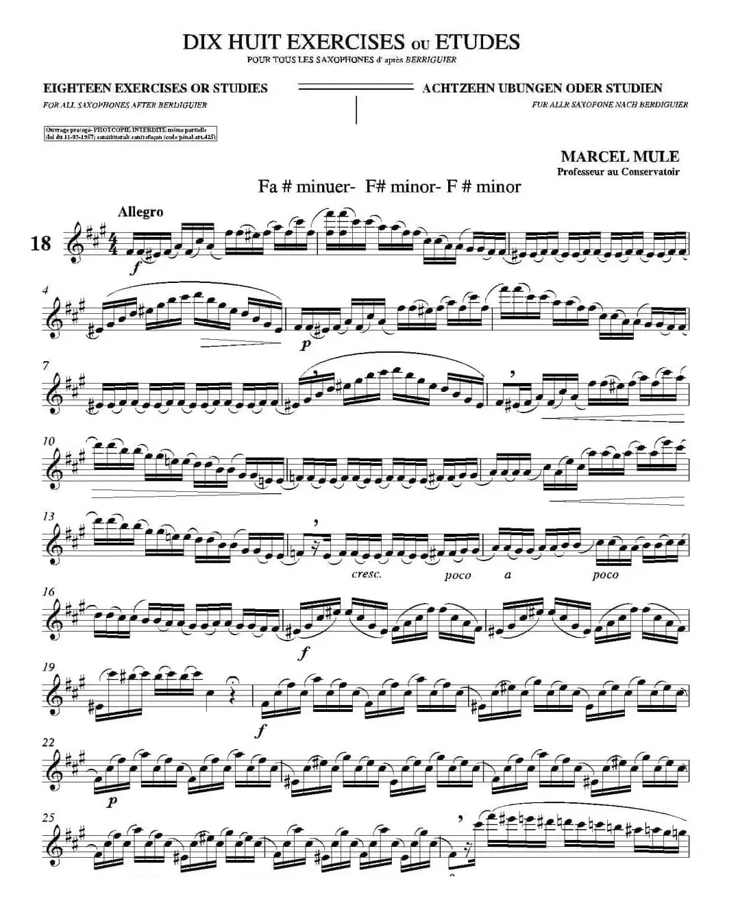 18 Exercicios ou Estudos de Marcel Mule - Enelruy Lira（马瑟·穆勒18首练习曲—18）