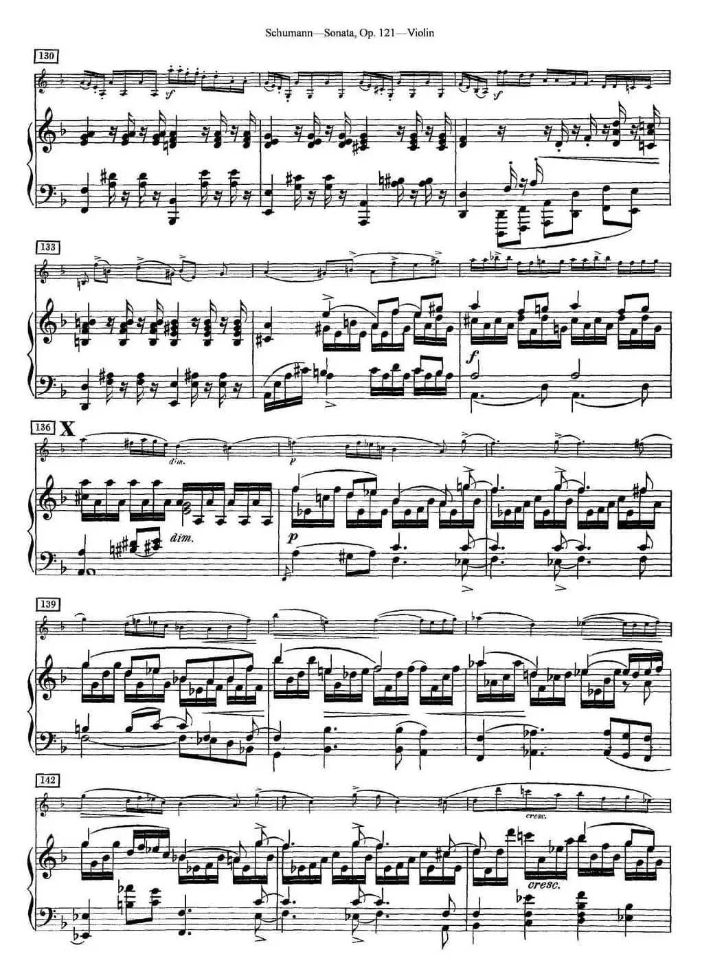 Violin Sonata Op.121（小提琴+钢琴伴奏）