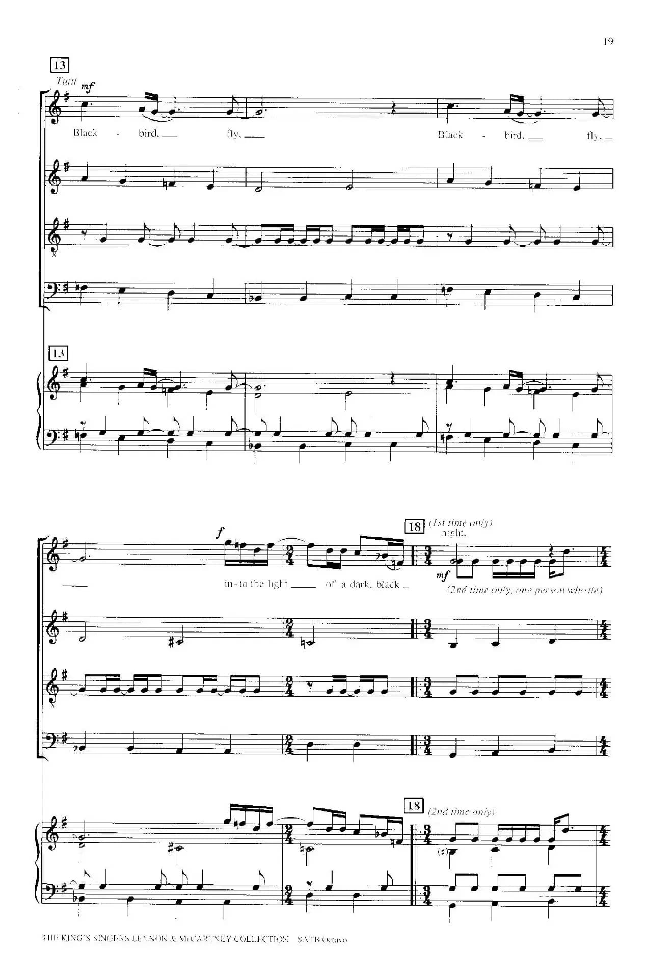 Blackbird（四重奏+钢琴伴奏）