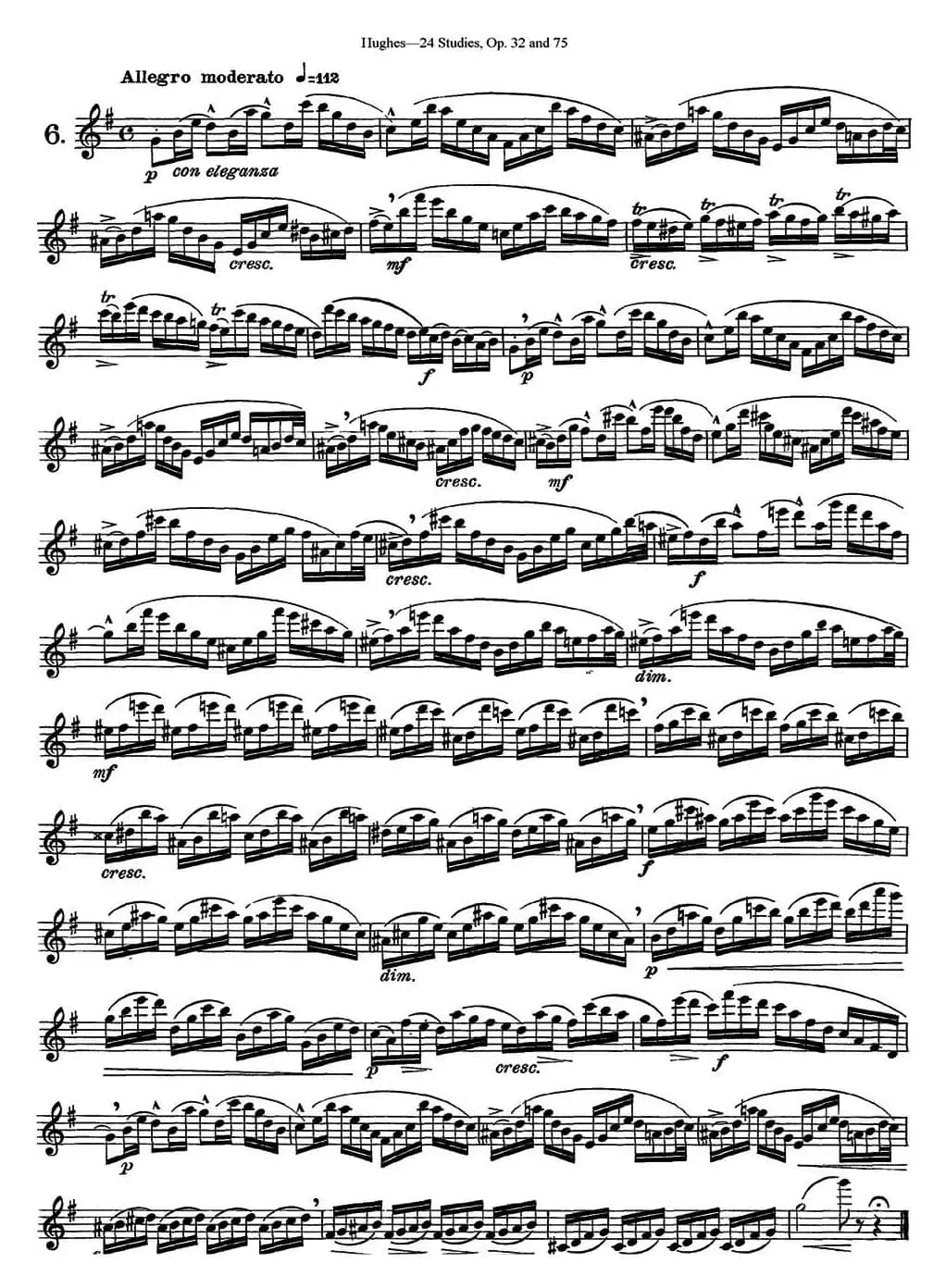 胡埃斯24首长笛练习曲Op.32（NO.6）